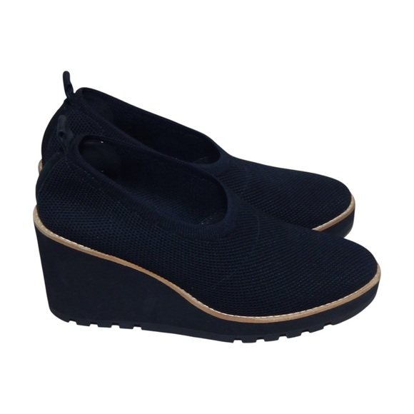 Eileen Fisher Marie Black Wedge Cushioned Slip On Pumps Women’s Size 9.5 - Picture 1 of 11